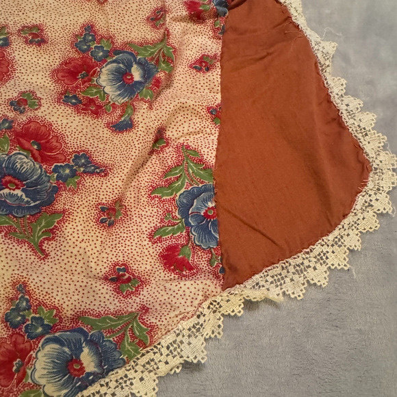 VTG Half Apron Colorful floral 1950s ties as waist Trad wife MCM pocket - Picture 3 of 6